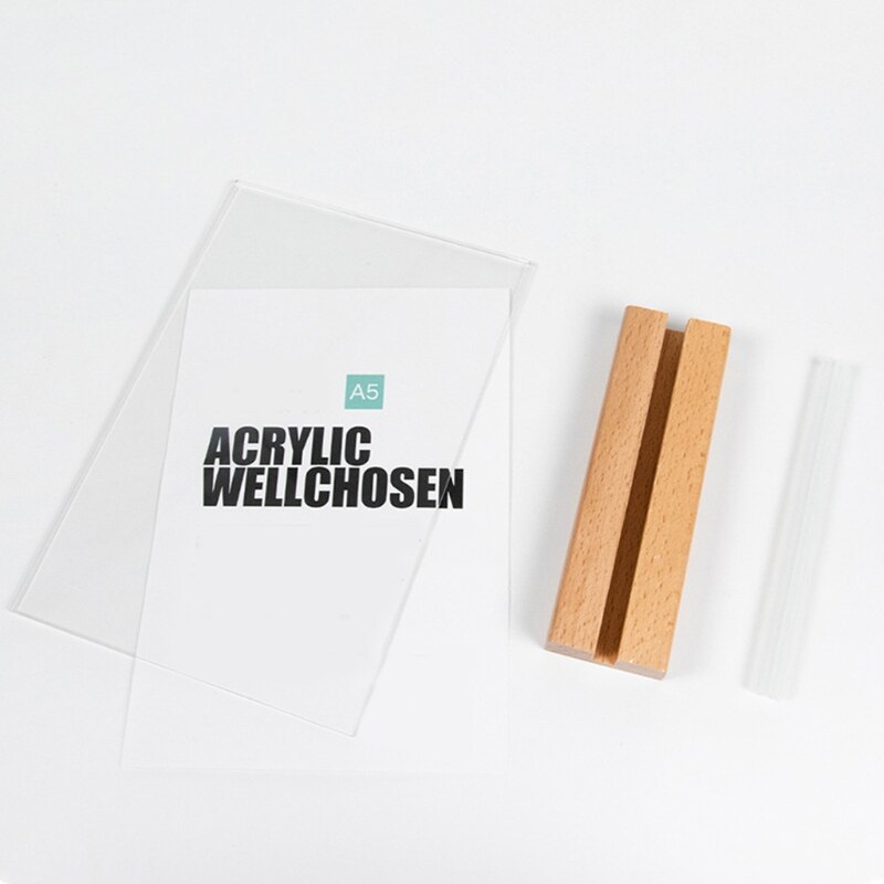 Wooden Table Number Sign Accessories Decorative Suppplies for Kids&amp;Adults DIY Pad with Simple Name Stand