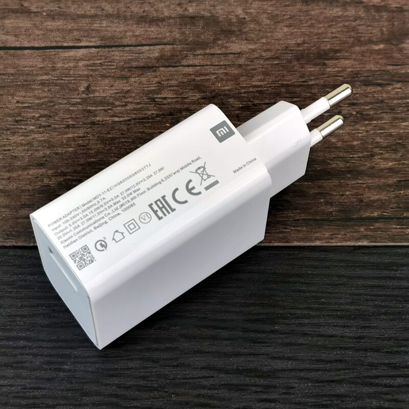 Xiaomi Mi 10 szybka ładowarka oryginalna 33W QC 4.0 turbosprężarka opłata ue adapter ścienny 3A rodzaj Usb C kabel robić MI 9 9T Redmi Uwaga 10 zawodowiec 9 8: 33W EU ładowarka