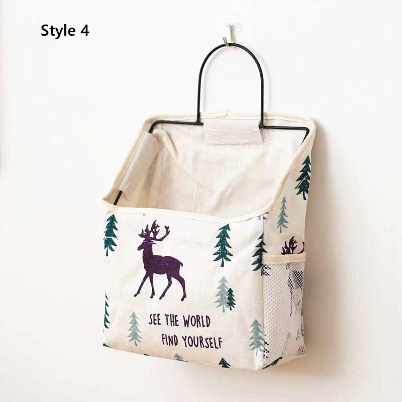 Coton livre débris stockage tenture murale sac de rangement chambre dortoir sac de rangement décor à la maison: Style 4