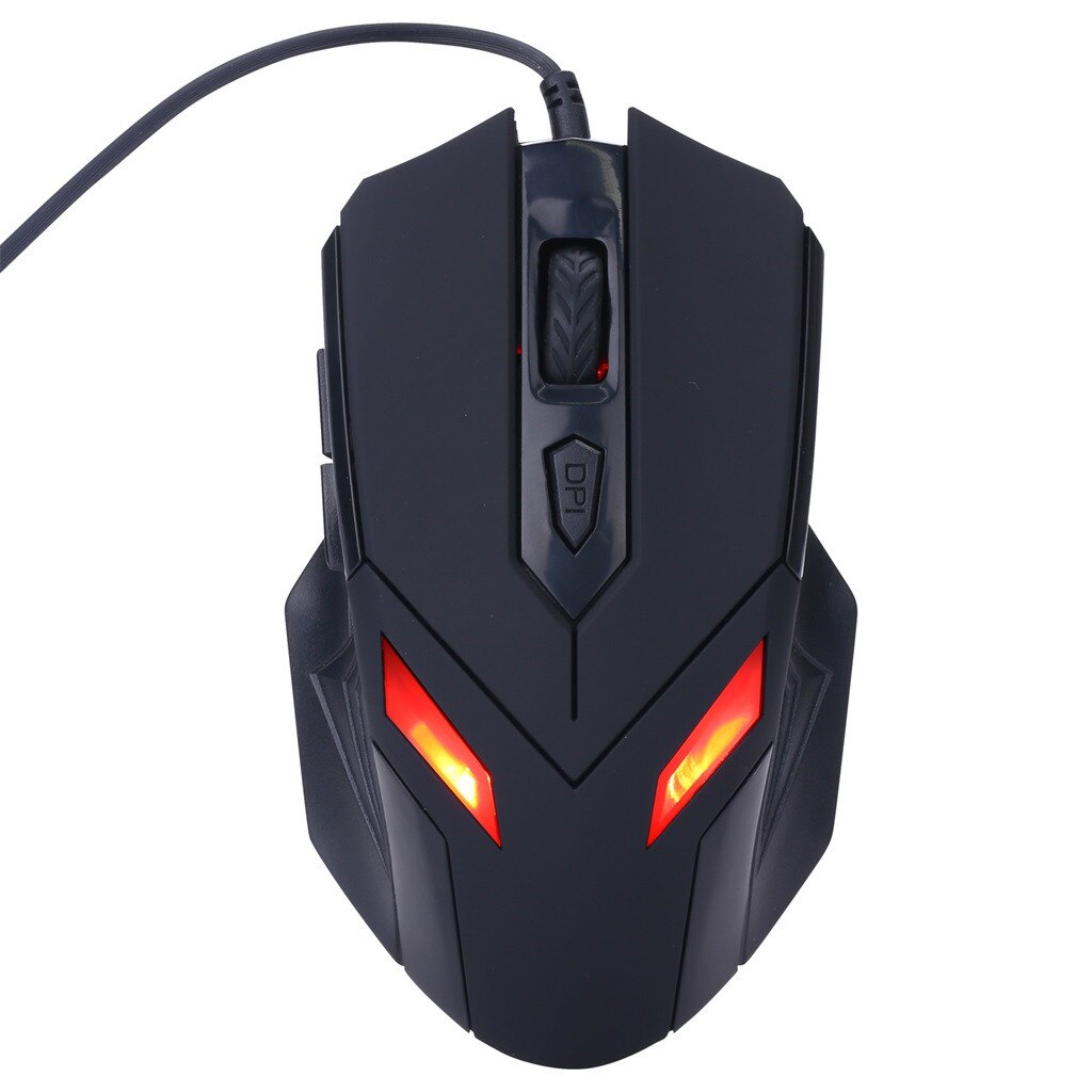 Wired LED Light 2400DPI Optical USB Ergonomic Pro Gamer Gaming Mouse Metal Plate#T3: Default Title