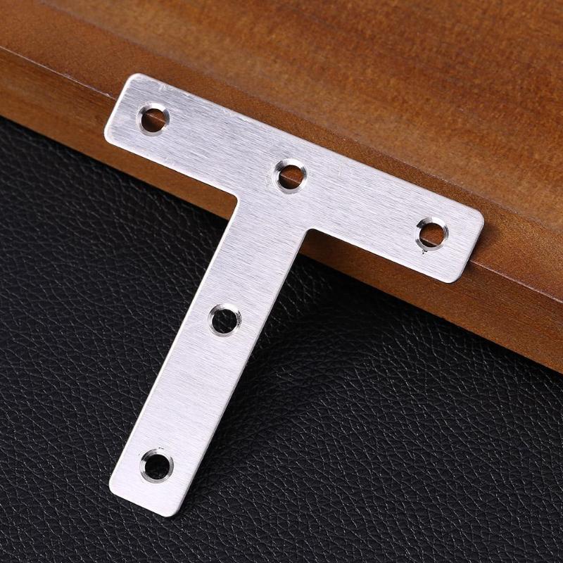 4pcs/set T-shape Angle Codes Thick Stainless Steel Angle Groove Connector Metal Fittings Angle Fastener Connecting Piece Hardwar