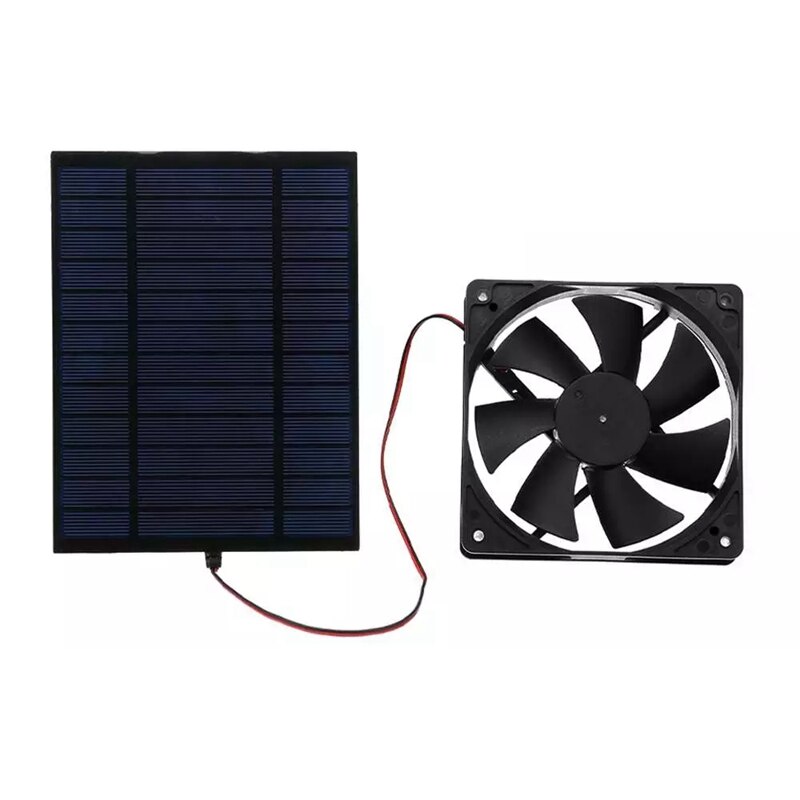 20W 12V 6 Inch Solar Ventilator Air Extractor Mini Ventilator Zonnepaneel Aangedreven Ventilator Voor Hond Kip huis Kas