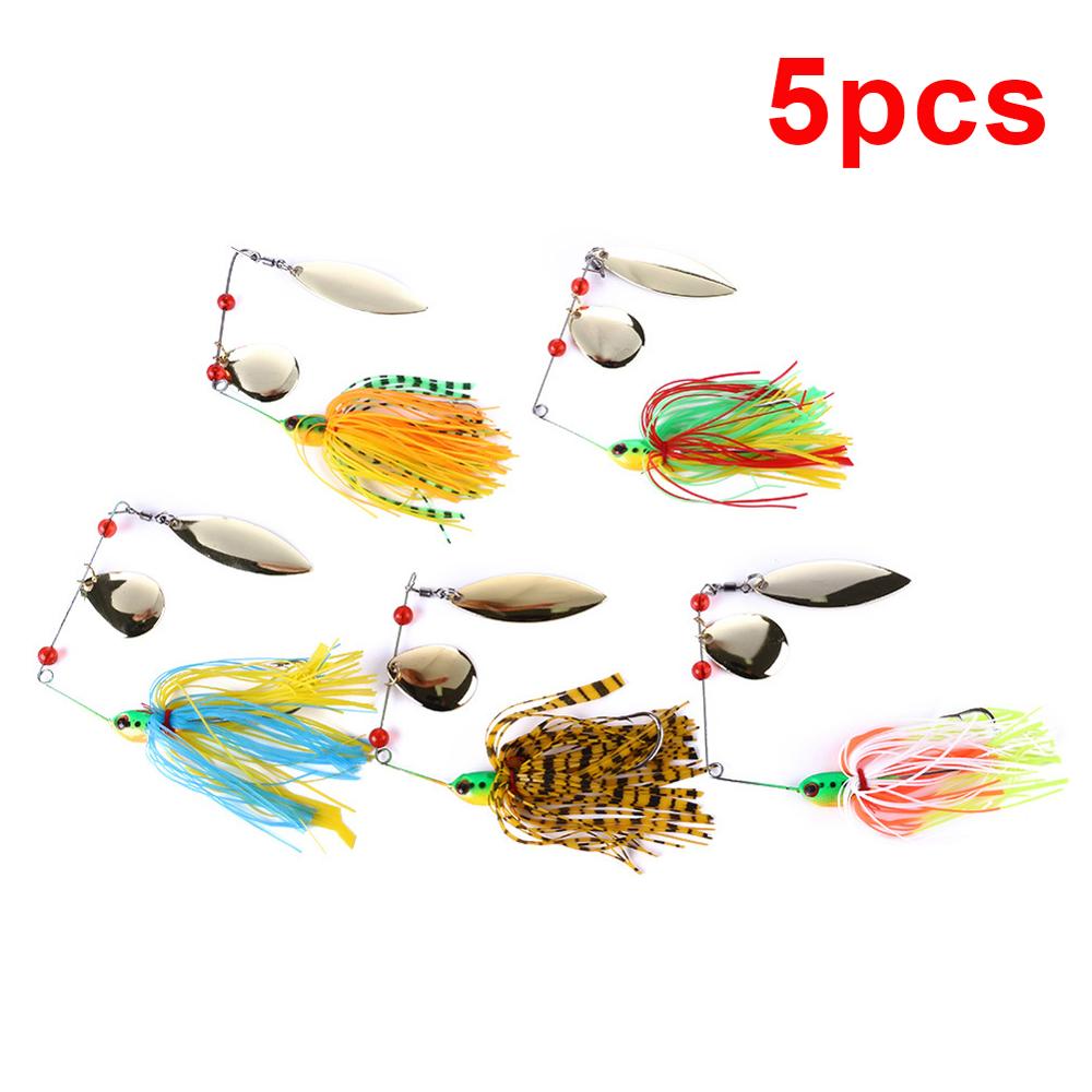 5pcs Spinner Bait Metal Lure Hard Fishing Lure Spinner Lure Spinnerbait Pike Swivel Fish Tackle Wobbler Fishing Accessories