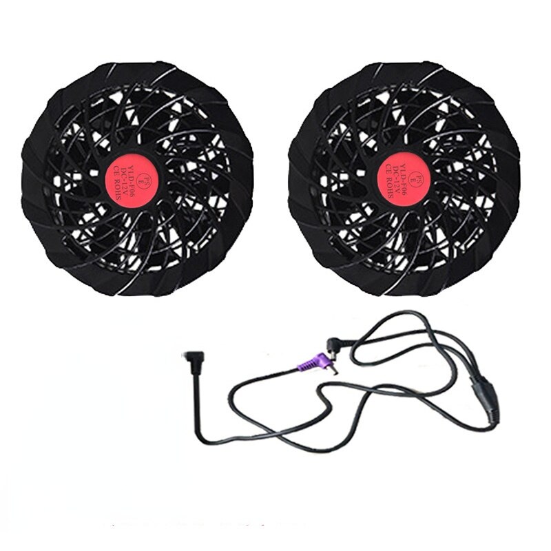 12V USB Cooling Work Clothes Air Conditioning Jacket with 2 Fans UV Resistant Cooling AC Fan for Summer High Temp Outdoor Work