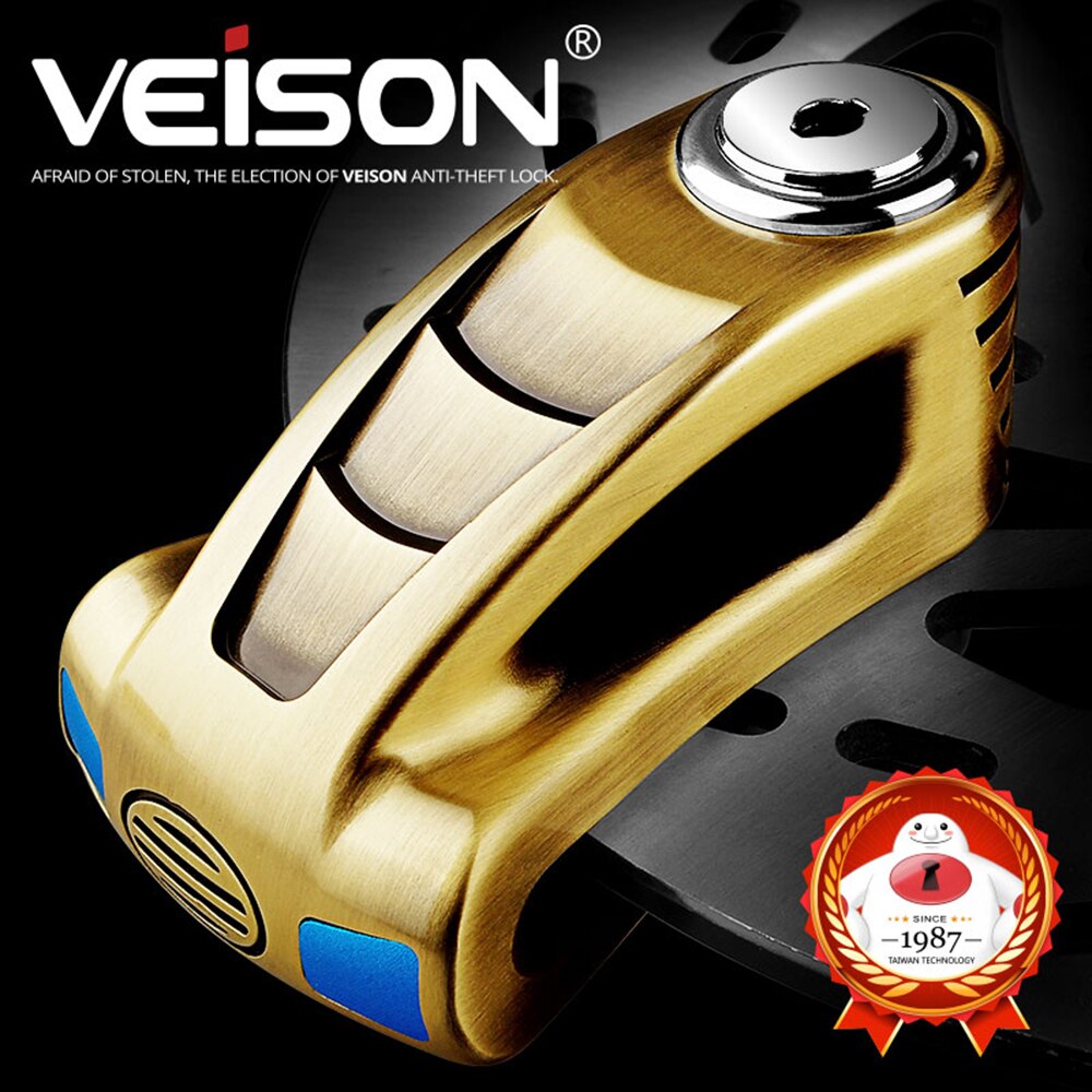 Veison Motorfiets Anti-Diefstal Beveiliging Disck Lock Motorbike Veiligheid Scooter Rotor Remmen Disc Lock Hangslot Motor Lock: Alloy copper