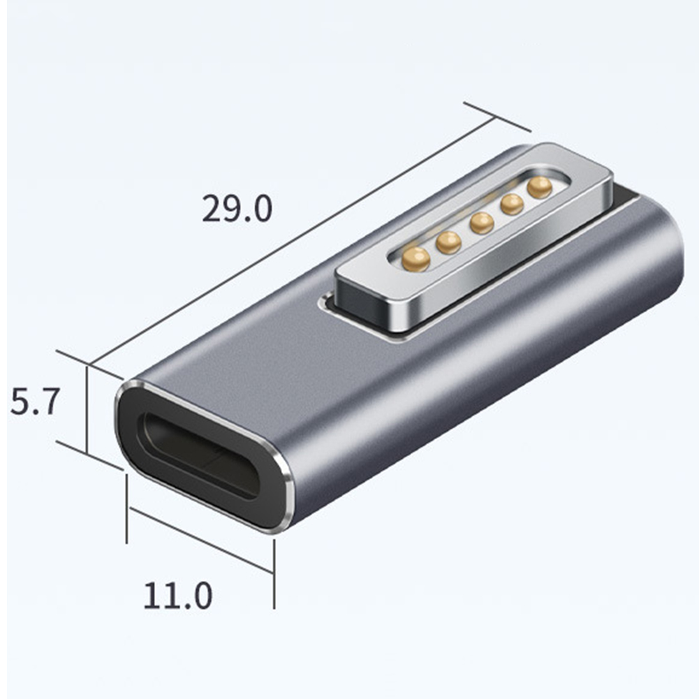 USB-Typ-C-Magnet-PD-Adapter für Apfel Magsafe 1, Magsafe 2, MacBook Profi, DC 5521, USB-C-Buchse, Schnelllade-Magnetstecker-Konverter: Orange