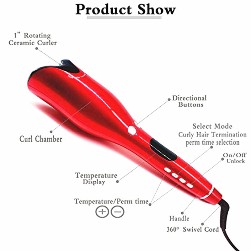 Rulle keramisk roterende krøllejern automatisk luftspin & n curl 1 tommer krøllejern jern krøllejern salon styling