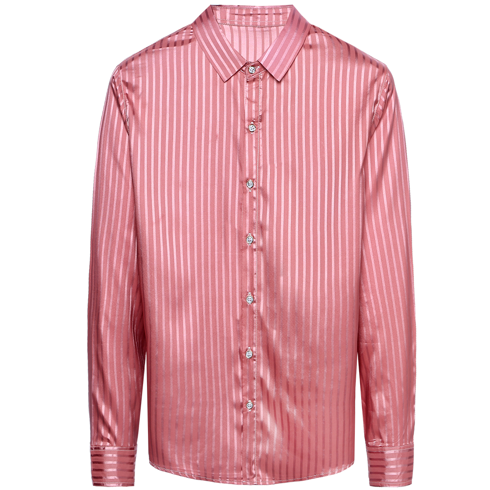 Chemise à manches longues pour homme, streetwear, décontracté, à rayures, slim, coupe régulière, à la , , 90309