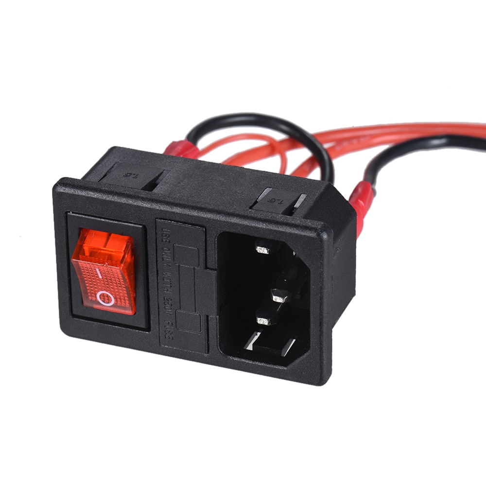 3D Printer Parts 220V/110V 15A Power Supply Switch Male Socket with Fuse for 3D Printer DIY 3D Printer Accessories