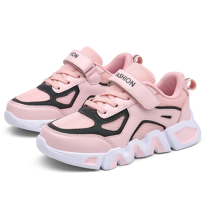 Kids Running Shoes Lightweight Outdoor Boys Girls Sport Walking Sneakers Beige Pink Children Running Sneakers Trainer