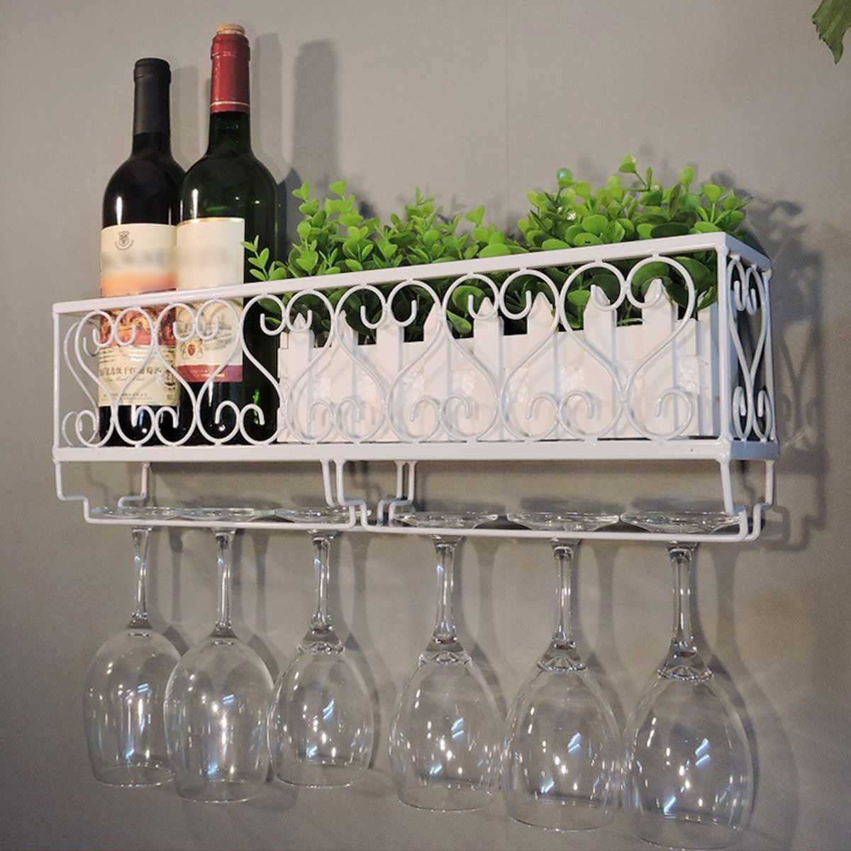 Vinstativ Dobbelt - Veggmontert - holder til Flasker & glass - Jernmetall