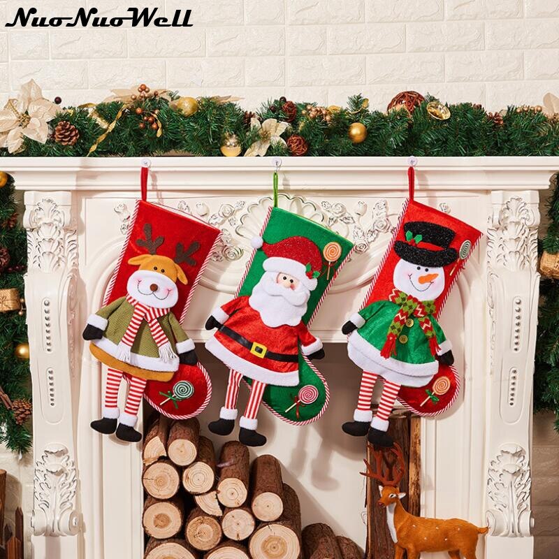 Kerstversiering voor 37*33cm jaar, kerstsokken, kerstsokken, kerstbomen, snoepzakken
