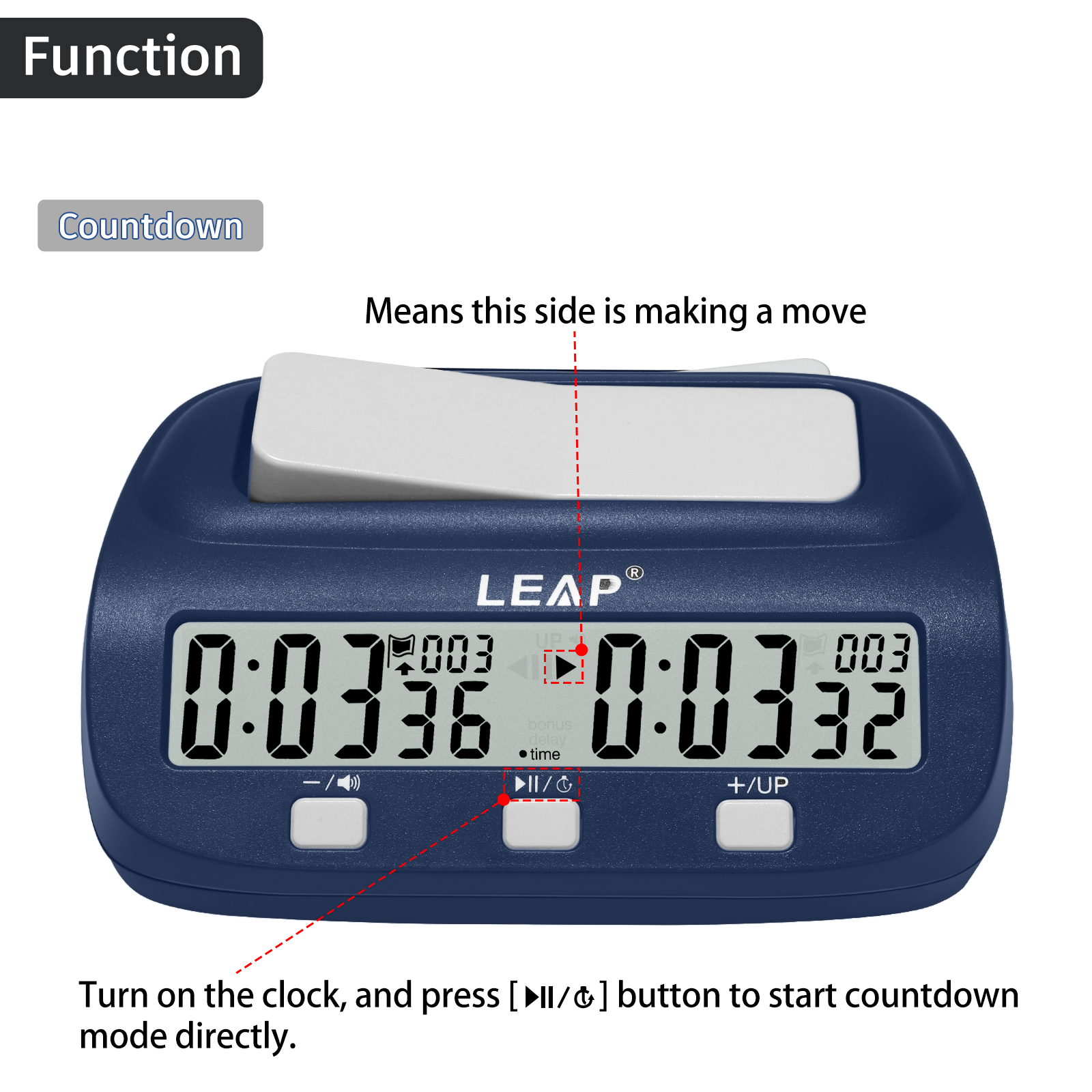 LEAP Chess Clock Digital Chess Timer Chess Clock Timer with Time Bonus Delay and Alarm Features for I-GO