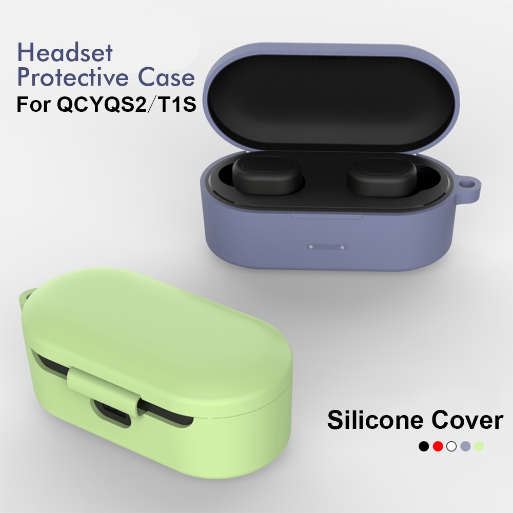Silicone Case For QCY T1/QS2 true Wireless Bluetooth Earphone Shockproof Protective Bags for QCY T1S 5.0 Cover Case Charging Box