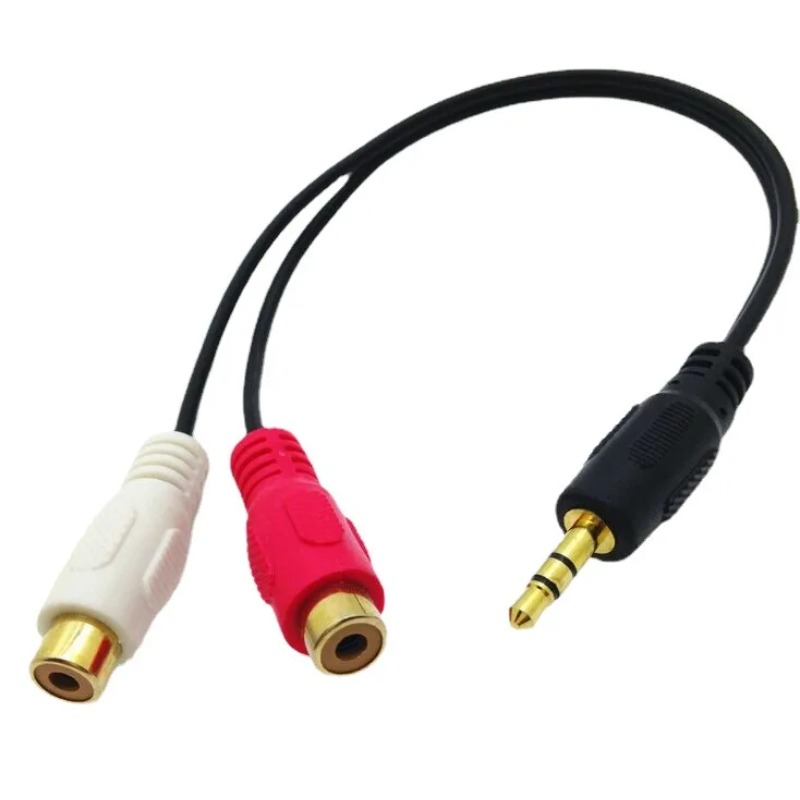 3,5mm Buchse Stecker auf 2 RCA Buchse RCA Stereo Audio- Kabel Konverter Adapter