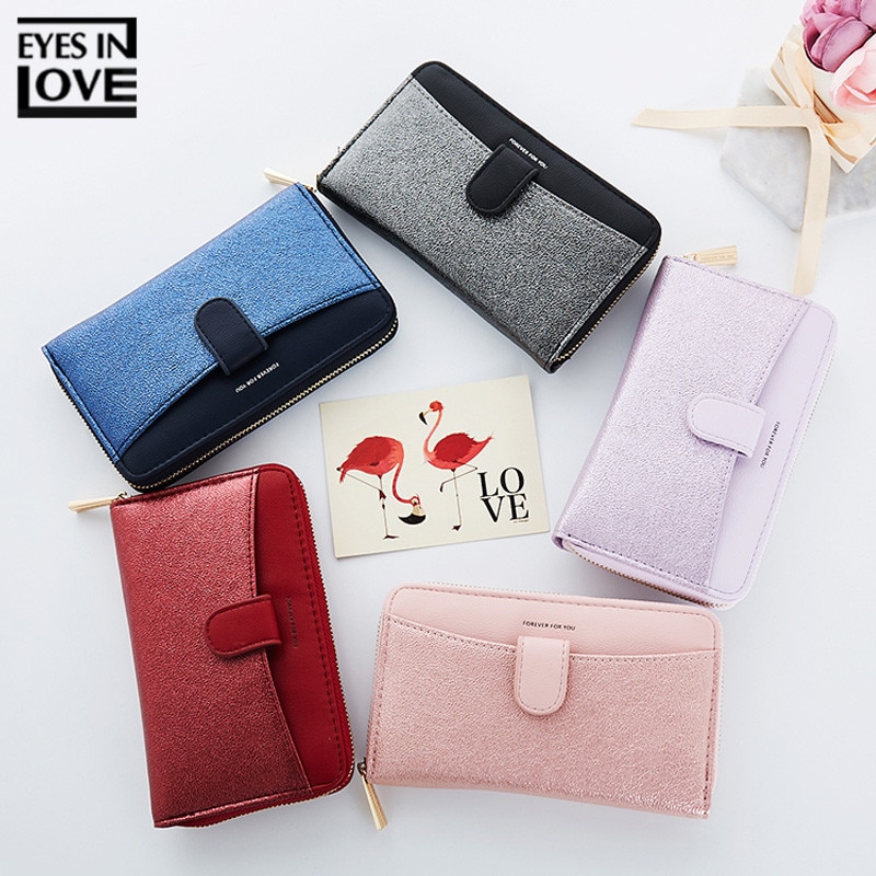 Brand Patchwork Women Short Clutch Wallet Large Capacity Wristband Wallets Female Purse Lady Purses Zipper Card Holder Carteras