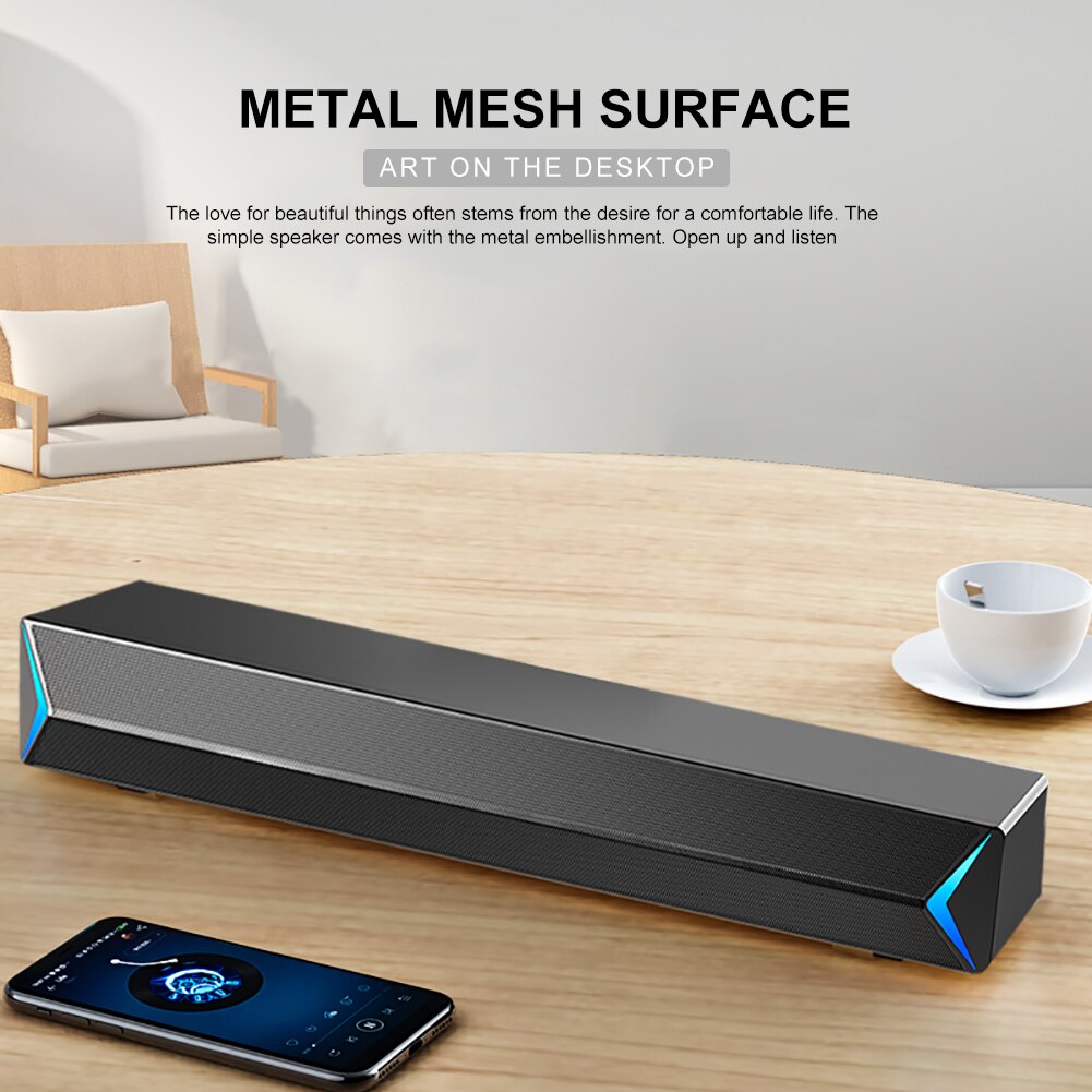 USB Bar Speaker Portable Durable Desktop Subwoofer Computer Audio Sound Bar Universal for Computer Smart Phone