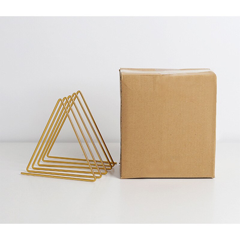 Nordic minimalist style wrought iron triangle book shelf book stand home office desk book storage ornaments