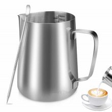600ml/350ml/100ml ruostumatonta terästä maito/kahvi/cappuccino/latte art vaahdotuskannu barista maitokannu kuppi ja koristeellinen taidekynä