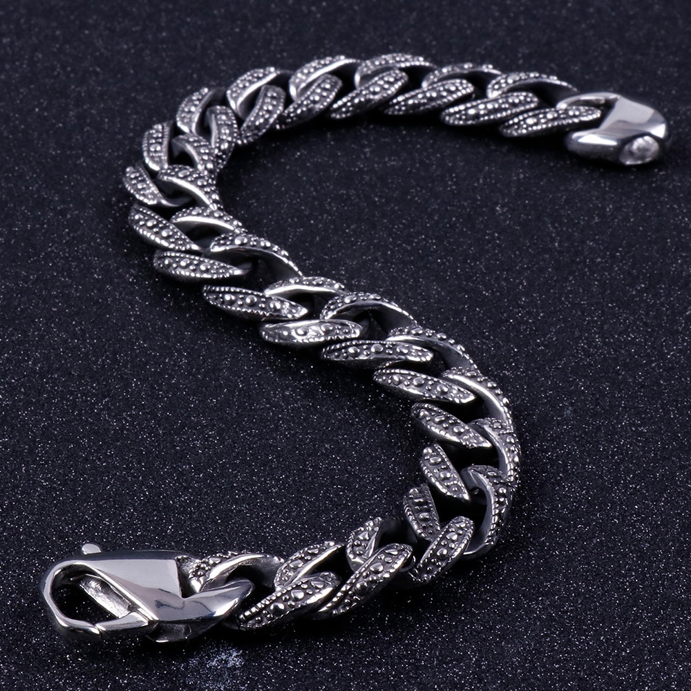 Vintage Mens Chain Bracelet Friendship-Bracelets 316L Stainless Steel Bracelet Men Heavy Male Jewelry