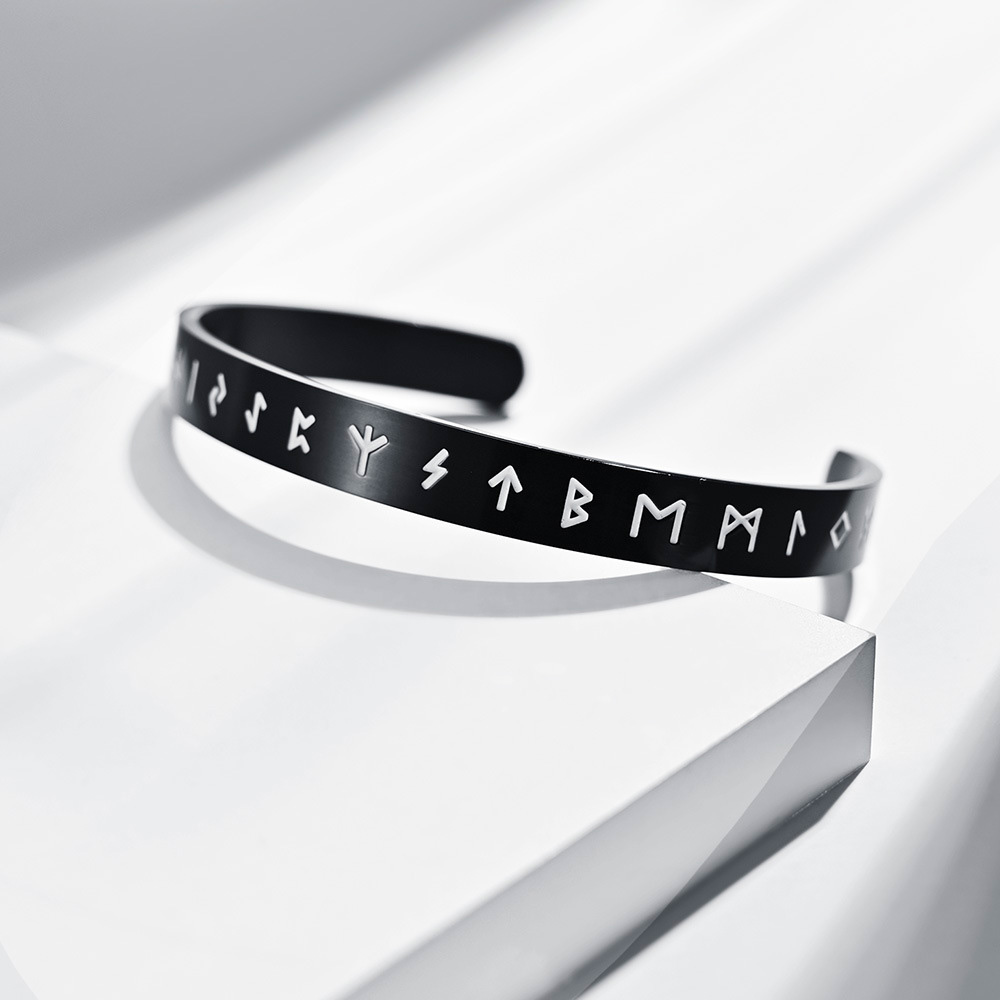 retro Einfache Edelstahl Odin Wikinger Rune Armbinde Männer Silber Farbe/Schwarz/Gold nordisch Wikinger Armbinde Amulett schmuck