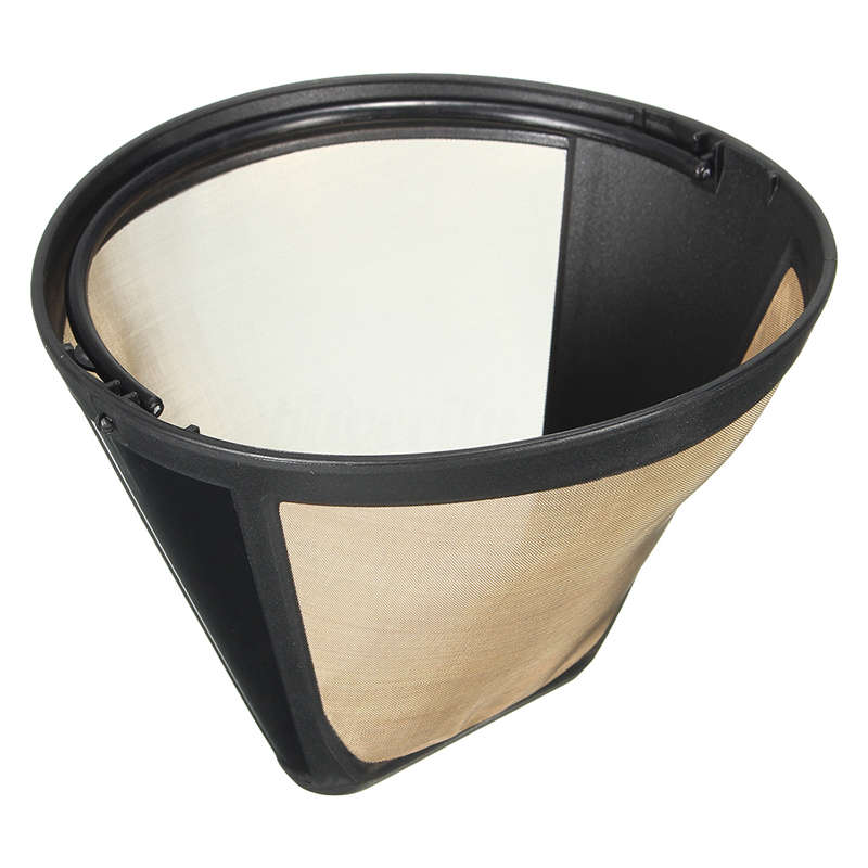 1pc fast gjenbrukbare  #4 kjegleformede kaffefilternettkurv rustfri
