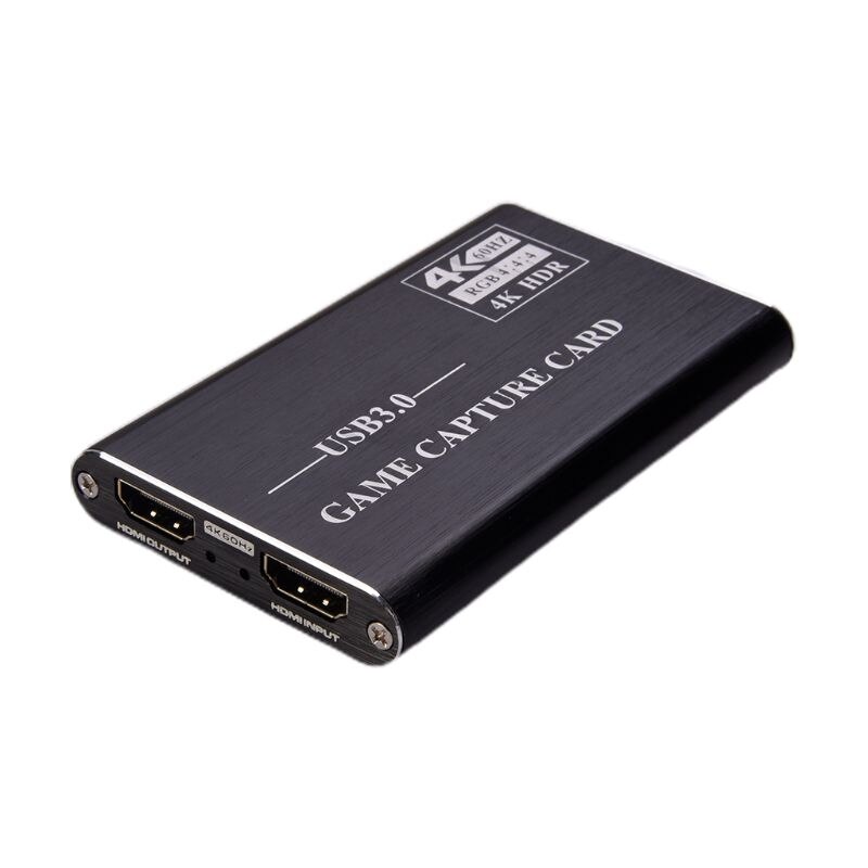 USB3.0 to HDMI 4K Loop-out Capture Card High Definition Video Recording Box Game Digital Video Recorder: black