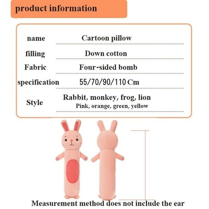 Cilindrische Cartoon Dier Kussen Konijn Aap Lui Knuffel Kinderen Pop S7JN