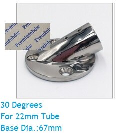 316 Edelstahl Deck Handlauf Armaturen Anschluss Runde Basis Flansch 22mm 25mm 32mm Rohr Yacht Stiefel Schiff Marine Hardware-: 30 Grad 22mm