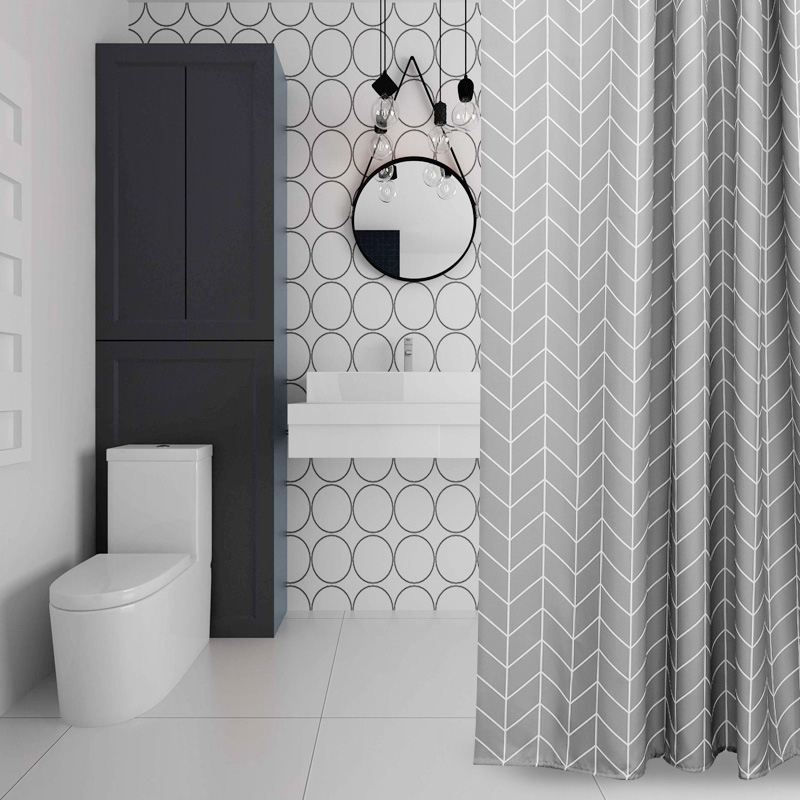 UFRIDAY Grau Streifen Dusche Vorhang Polyester Wasserdichte Schlecht Vorhang für Badezimmer Verdicken Mildewproof Badewanne Vorhänge