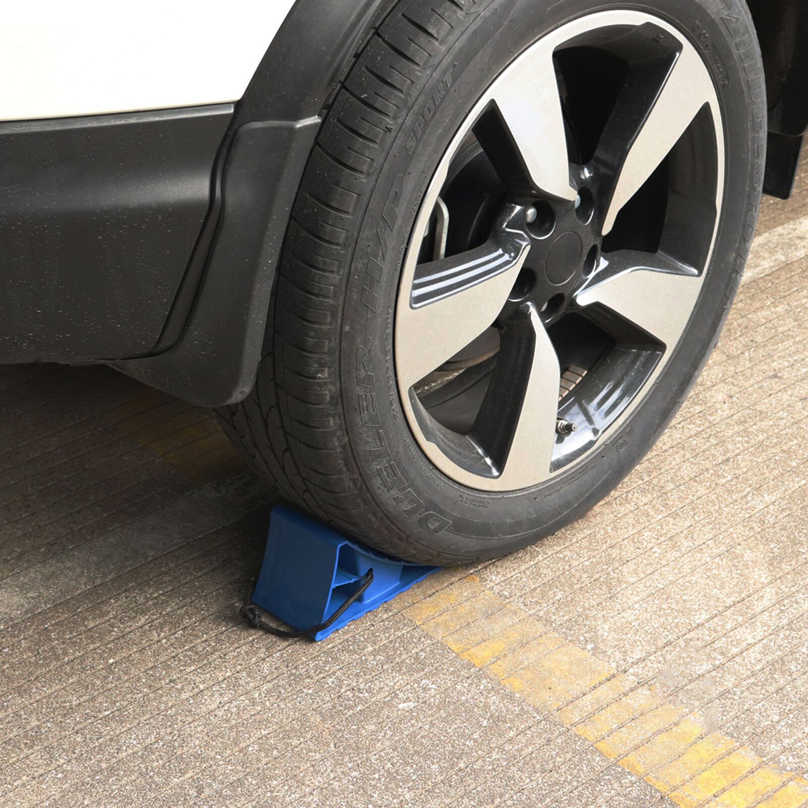 2Stck Unterlegkeil Anti-Schleudern Fahrzeug Auto Lkw Rad Reifen Keil halt Block Rad Stopper Gummi Dreieck Holz Stopper