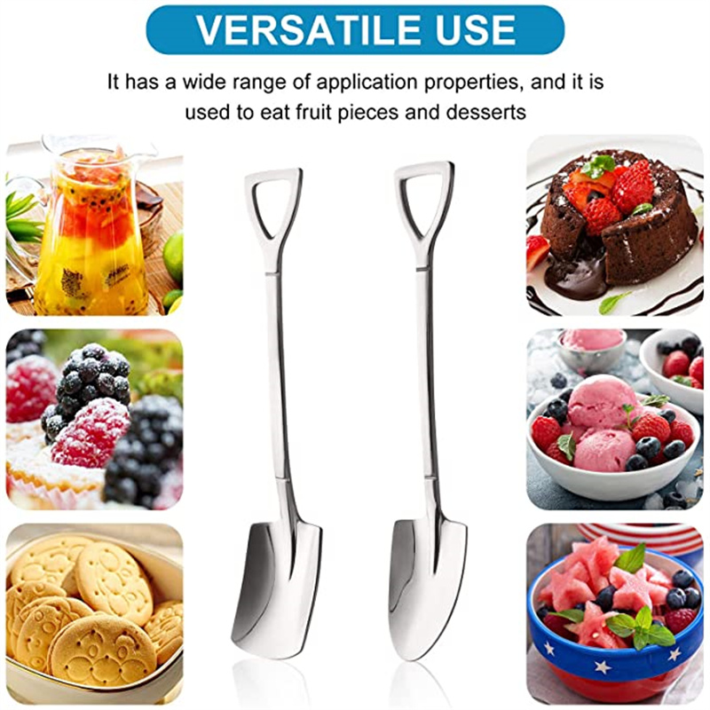 Ice Cream Shovel Spoons Set Stainless Steel Dessert Fruit Chocolate Cake Teaspoons Coffee Spoon Party Spoons Wedding