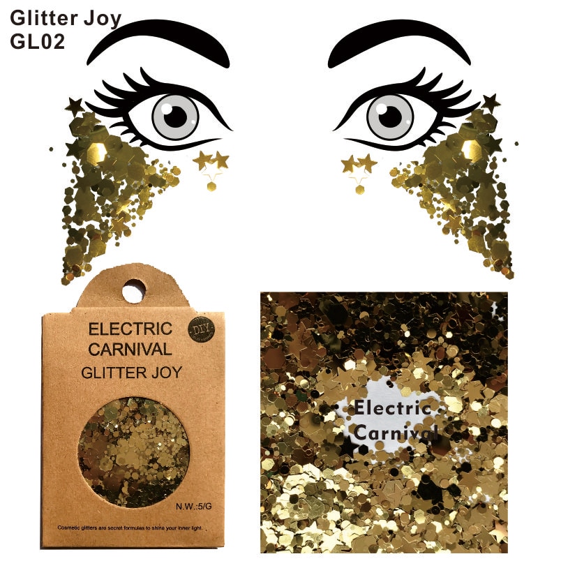 GL02 een pak van Elektrische Carnaval Shiny Glitter Pailletten voor Oogschaduw Gezicht Lichaam Nagels Festivals