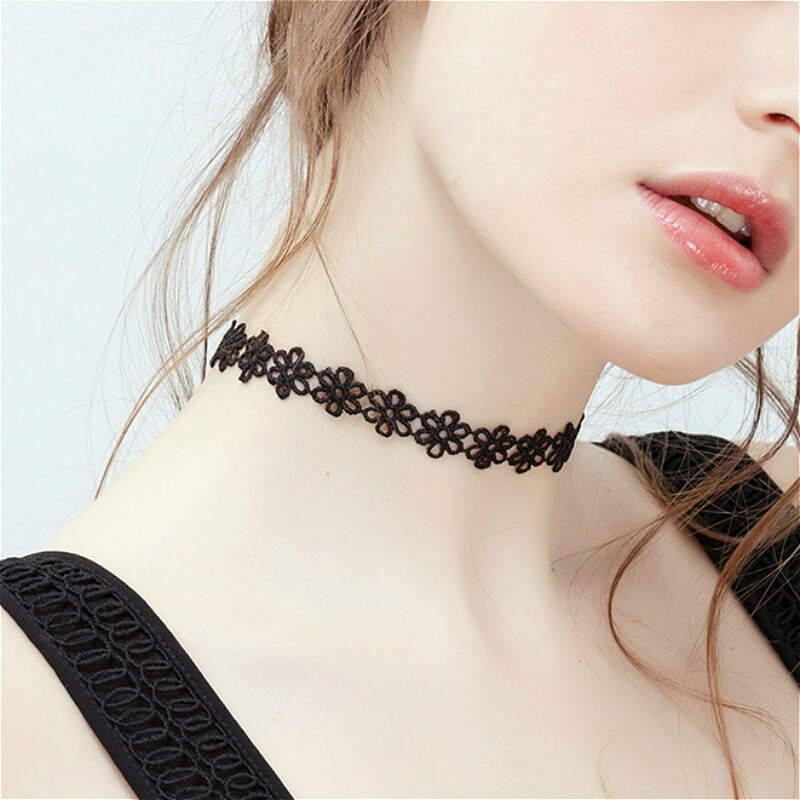 Japanese Kpop Spring Cherry Blossoms Heart Pendant Choker Short Clavicle Necklaces For Girl Cute Aesthetic Jewelry