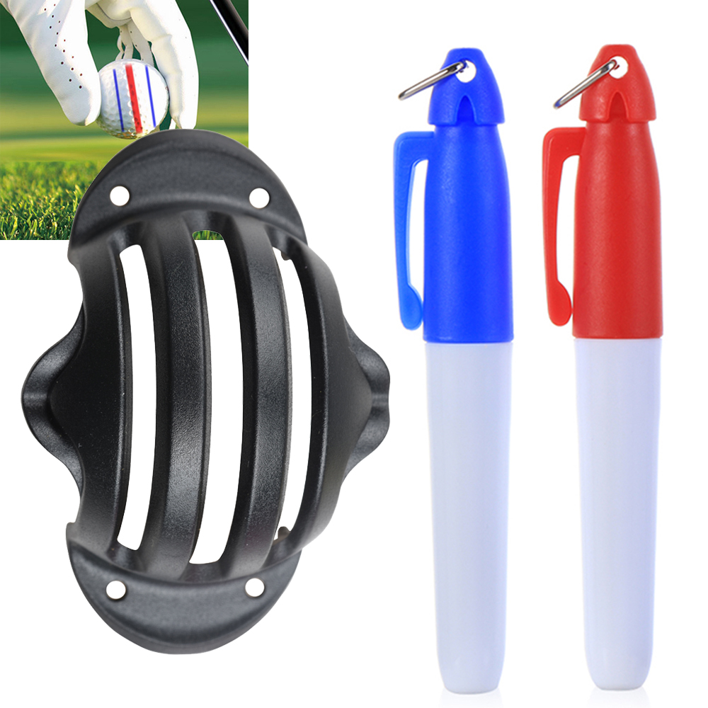 Golfball-Linienmarkierung mit 2 Stiften-einstellen, Golfbälle, Vorlage, Ausrichtung, Putten Trainer, Golfzubehör
