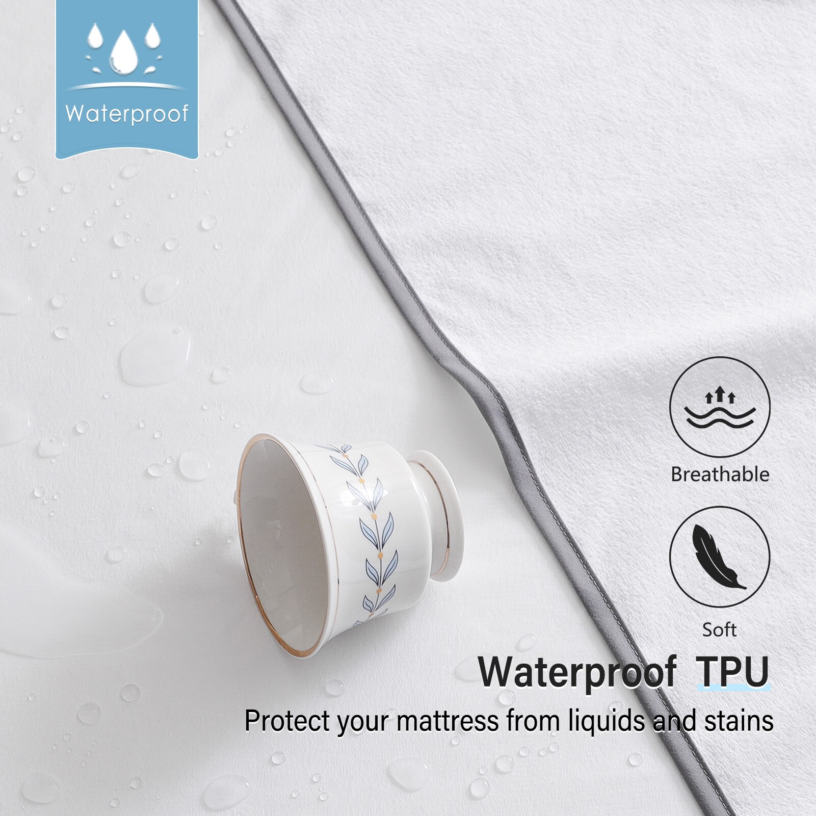 Matras Protector Waterdichte Badstof Matrashoes Met Elastiek In De 4 Hoeken Ademend Bed Cover Cobertores De Cama