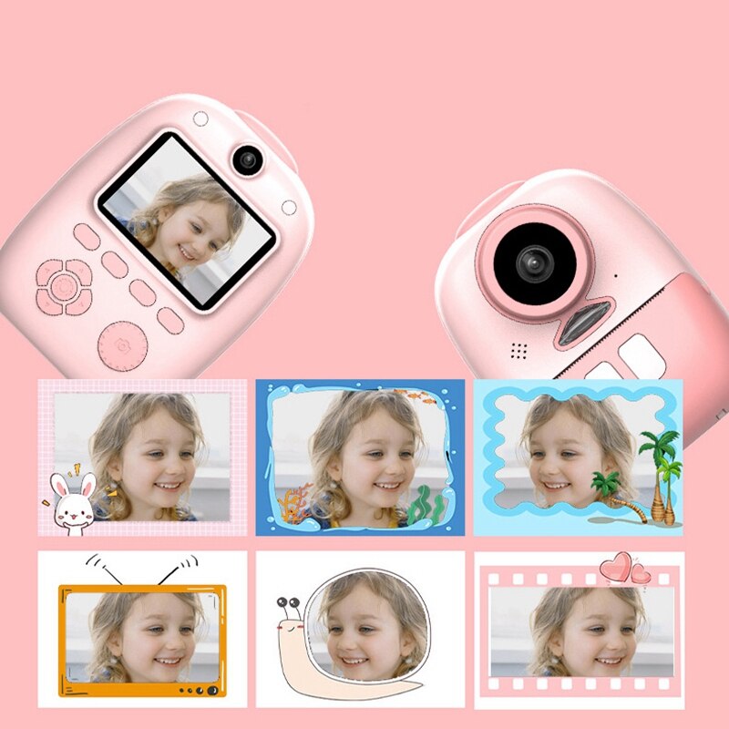 2600W Kids Instant Camera Dual Lens with 2 Inch LED Sn Fill Light Video Children Outdoor DIY Sticker Photo