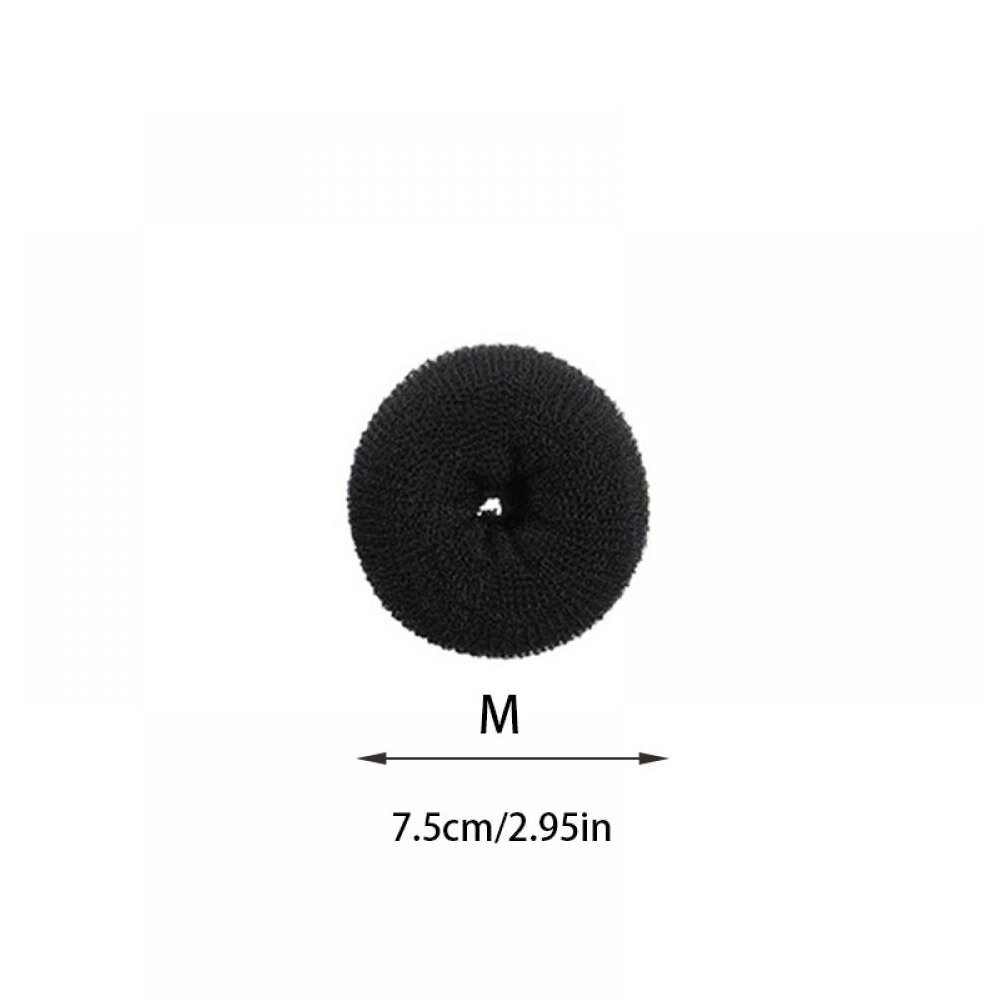Bulle maker munk magisk skum svamp lätt stor ring hår styling verktyg frisyr hår accessoarer för flickor kvinnor dam: Svart m