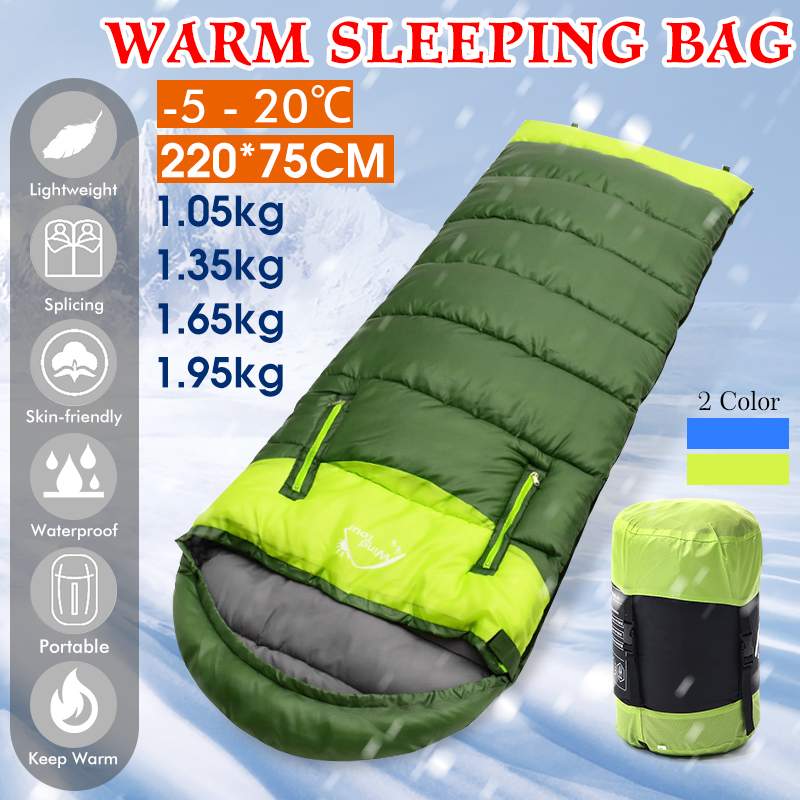 Outdoor Camping Sleeping Bag winter warm Ultralight Compression Pack Envelope Waterproof Spliced double Sleeping bag +Storag bag