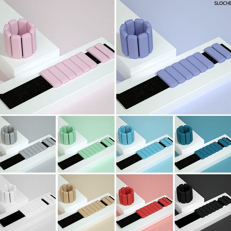 450g*2pcs Running Yoga Dancing Sports Training Fitness Wrist Silicone Bracelet Weight Bangle Bracelet Jogging 11 Color Dynamic