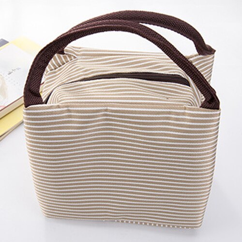 Thickening aluminum foil Stripe Oxford lunch bags keep lunch box warm for women waterproof Lunch bag student Bento bag MMB-007: Lunch Box bag