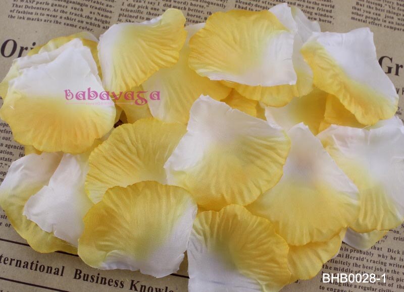 5x5 cm 40 Kleuren Zijde Rose Bloemblaadjes voor Bruiloft Tafel Confetti Decoraties: White Orange