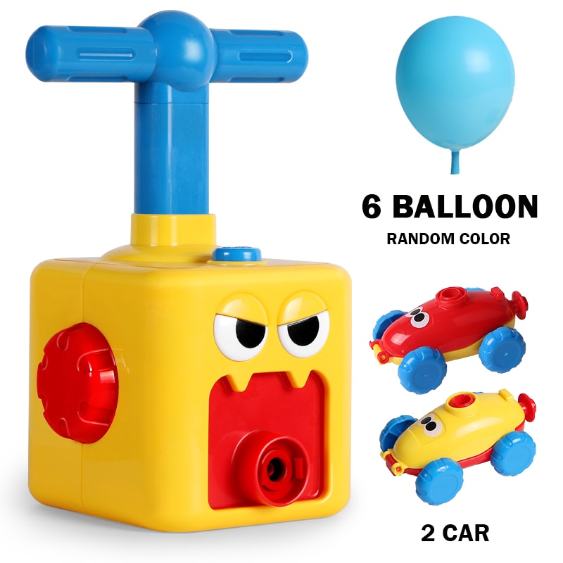 Inerzia palloncino giocattoli auto alimentati Aerodinamica Esperimento Scienze Della Formazione Di Puzzle Divertente palloncini di compleanno educativi giocattoli popolari: YELLOW