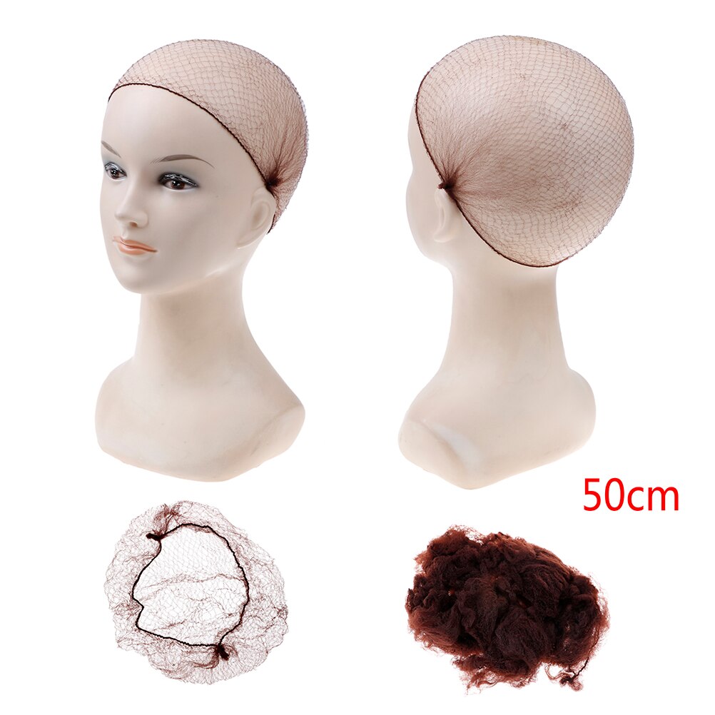50/100Pcs Elastic Invisible Hair Nets Edge Mesh Hair Styling Hairnet Soft Line For Dancing Sporting Hair Net Wigs Weaving Coffee