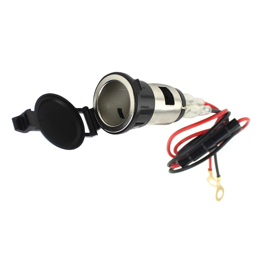 12V 120W Waterproof Motorcycle Boat Car Cigarette Lighter Socket Plug Wire