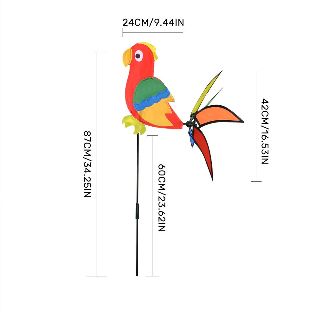 Wiatraki ogrodowe wiatrak zwierzęcy wędka spinningowa ozdoby zewnętrzne kogut papuga dekoracja ogrodowa dla zwierząt
