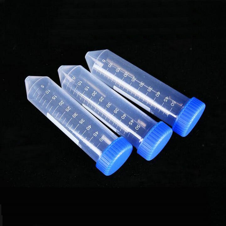100Pcs/lot 50ml Cone Centrifugal Tube with Graduation, Conical Bottom Plastic Centrifuge Tube with Screw Cap