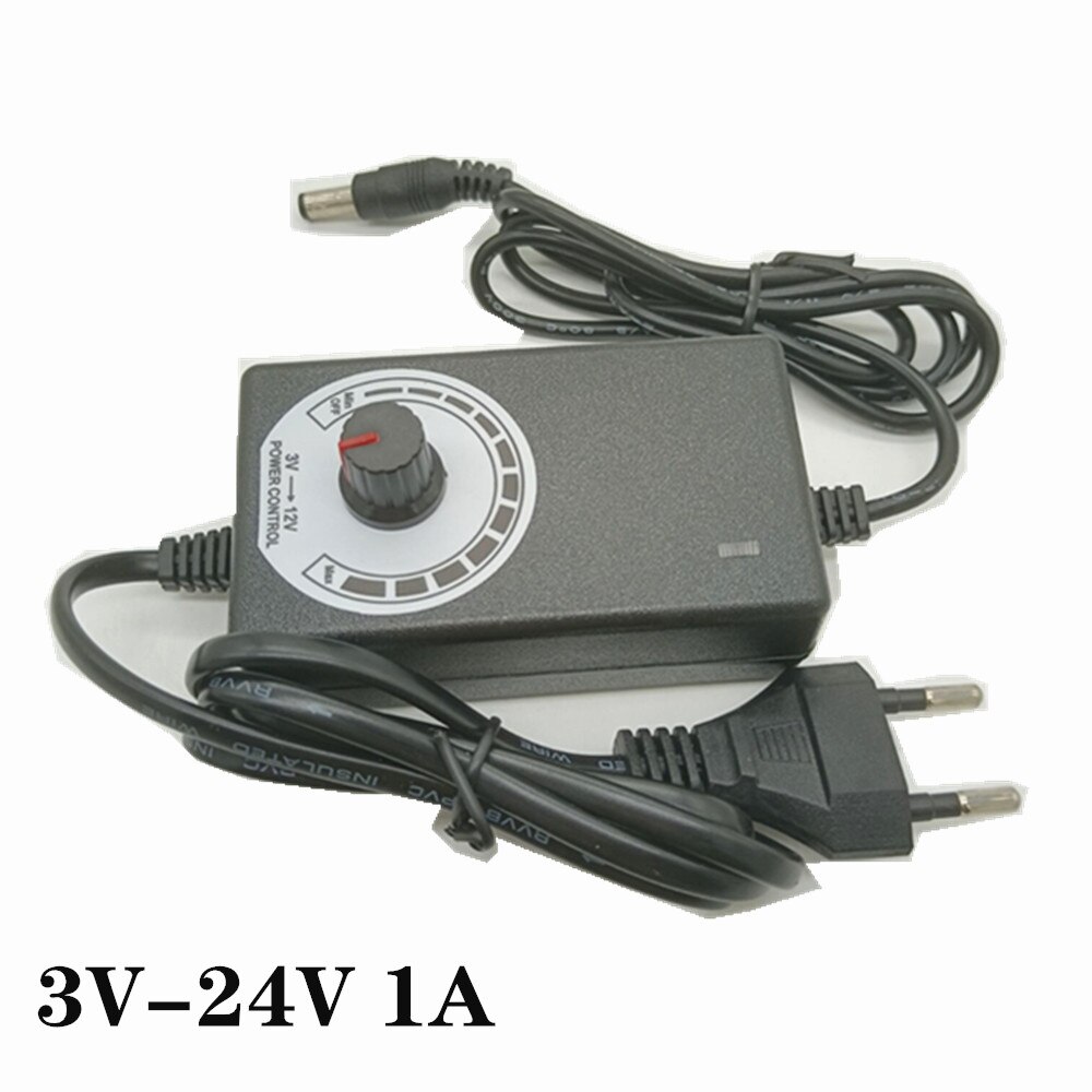 Adjustable AC To DC Power Supply 3V 5V 6V 9V 12V 15V 18V 24V 1A 2A 5A Power Supply Adapter Universal 220V To 12 V Volt Adapter: 3V-24V 1A NOdisplay / EU