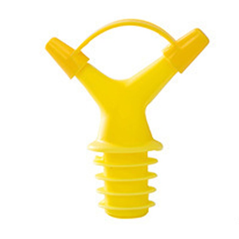 1 Pc Dubbele Kop Vloeibare Stopper Siliconen Sojasaus Deflector Wijn Vloeibare Stopper Fles Deflector Koken Keuken Tool: Yellow