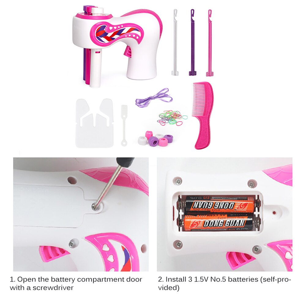 DIY Hair Knitting Machine Kid Braid Hair Tools Electric Automatic Twist Knitting Hair Trimmers Weave Roll Twisted Xmas Girl